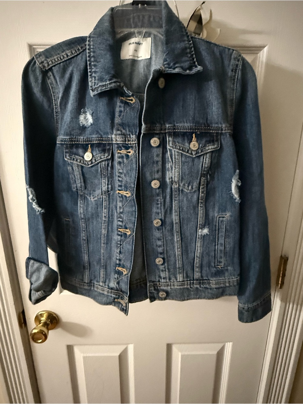 Old Navy Blue Distressed Denim Jacket